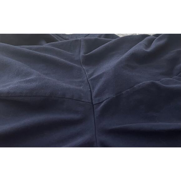 KAREN SCOTT HI-RISE WIDE LEG PULL-ON CAPRIS PANTS, WOMENS, L, NAVY BLUE-DRAWCORD - Picture 9 of 11